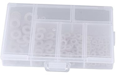 iplusmile 250 Stück Flacher Abstandshalter Nylon Unterlegscheiben Dichtungsscheibe Unterlegscheibe Dichtungsring Dichtring Waschmaschine .5 Unterlegscheibe Weiß M5 Kombination