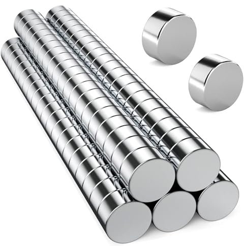 Czkonore 100 Stück Neodym Magnete Extra Stark, 5 x 2mm Magnet Für Magnettafel, Rund Kleine Mini Starke Magneten, Vernickelter Stahl Kühlschrank Magnete Für Haus, Büro und Schule, Silber