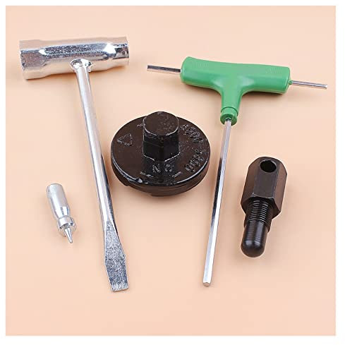 Pièces de rechange pour outils électriques d'extérieur - Outils de retrait d'embrayage pour tronçonneuse à essence - Clé en T à douille hexagonale - Tournevis à tête de poche - Outil pour patio,