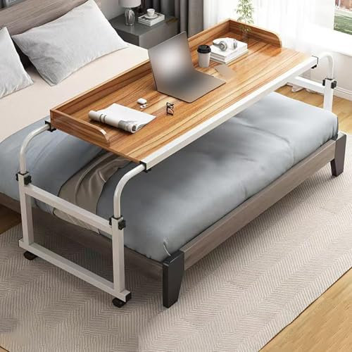 ELIKBH Betttisch auf Rollen Höhenverstellbar Computertische couchtisch höhenverstellbar Mobilitätstisch über Dem Bett Möbel für Arbeitszimmer campingtisch höhenverstellbar