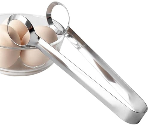 Pinza alimentare – Pinza in acciaio inox per uova sode – Design ergonomico multifunzione per uova sode per insalata, polpette, pane
