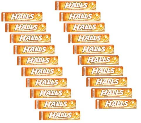 Halls® | Caramelos Refrescantes Sin Azúcar | Halls® Miel y Limón | Caramelos Sabor Miel y Limon - 20 Piezas (640 Gr)