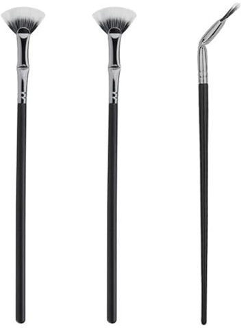 QZKJQDD Mascara Fan, Folding Angle Scalloped Eyelash Brush, Multifunctional Angled Fan Shaped Eyelash Brush Lash Wand Brush Makeup Tool, for Upper Lower Eye Lash (3Pcs)