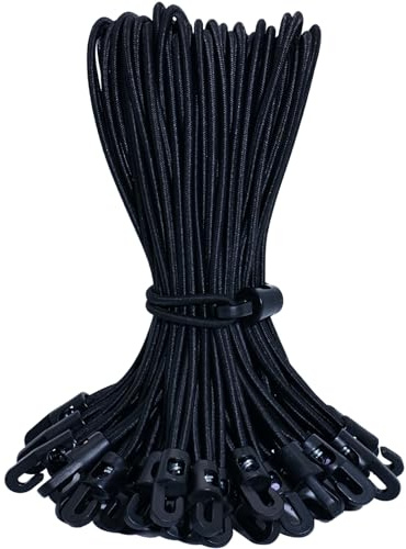 YUNSHANGHE 25 Stück Spanngummi mit Haken, 30cm Expander mit Haken, Gummispanner mit Haken, Multifunktional Planenspanner für Planen Plakate Zelt Banner Pavillions, Schwarz