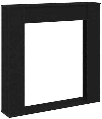 Kangmusi Kaminumrandung Schwarz Eichen- 100x20x100 cm Holzwerkstoff, Black Oak 865982