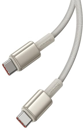Baseus Cable USB C a USB C, 100 W, 1 m, PD 5 A QC 4.0, carga rápida, cable de carga USB C, cable de aleación de zinc tipo C para iPhone 17/16/15/14, MacBook Pro, iPad Air Mini Galaxy S25-20, Steam