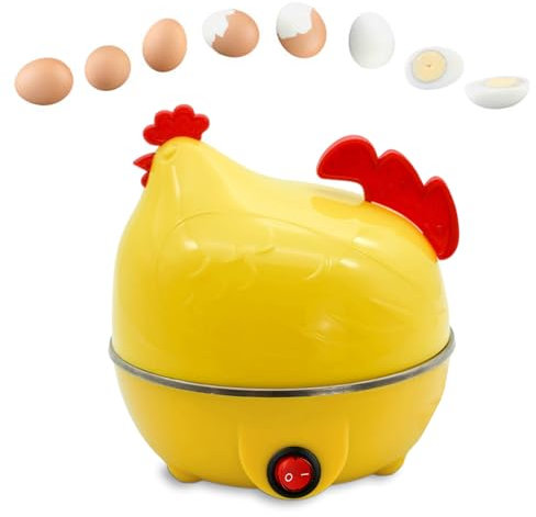Cuiseur à œufs électriques - Caplet de 7-Egg Forme de poulet Rapid Egg Steamer Cuideur | Bouchoir électrique et vapeur, Auto s'est arrêté pour les œufs pochés, moyens et durs