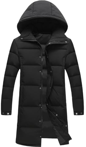 Piumino ripiegabile da uomo, cappotto invernale extra lungo, caldo, parka con cappuccio, imbottito, impermeabile, cappotti, capispalla, nero, taglia piccola