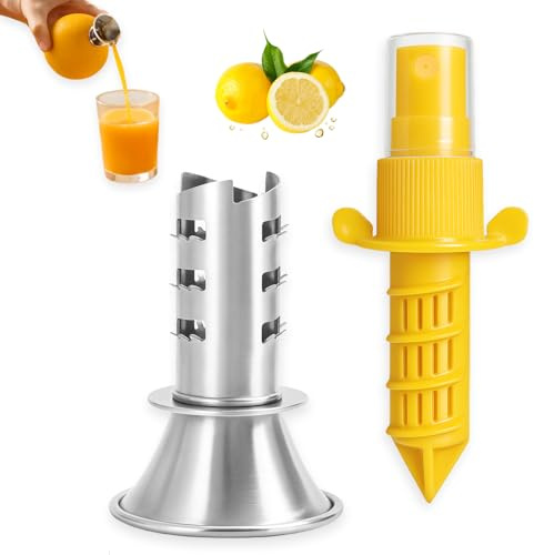 2 PCS Screw Top Lemon Squeezer, Manual Citrus Juicer for Lemons Limes Oranges, Efficient Juice Squeezer for Home Cooks and Bartenders