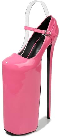Omeslike 11,81 Zoll/30 cm Damen Sexy Pumps Klassische Stilettos Fetisch High Heels Party Pole Dancer Stripper High Heels,Rosa,39 EU
