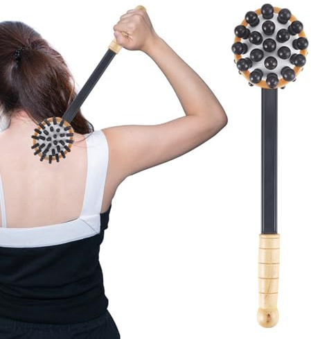 Herramienta Para Masaje De Espalda Rascador de Espalda | Accesorio De Doble Cara Para Tejido Profundo Mango Largo Relajante Para Hogar Cintura Cuello Piernas Brazos Hombros