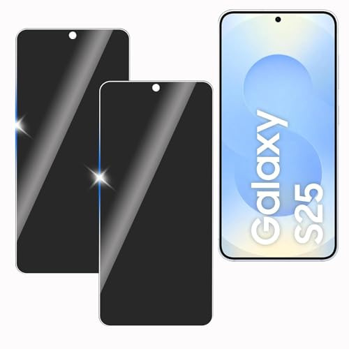 KULAIKE 2 Stück Sichtschutz für Samsung galaxy S25 Panzer Schutz Glas, Anti-Spähen Schutzfolie, Anti-Spy, Blickschutzfolie, 9H Härte, Anti-Kratzer, Stoßfest