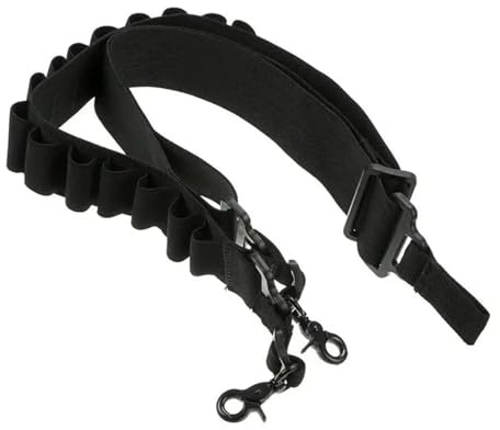Cintura Tattica Da 15 Colpi For Munizioni, Custodia For Munizioni Calibro 12, Cartuccia For Proiettili, Cinturino For Fondina(Black)