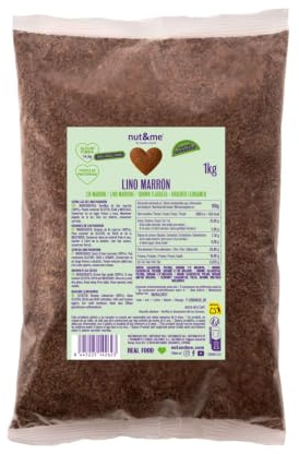 nut&me Graines de Lin brun 1 kg | Riche en fibres, Végan, Faible en glucides, Idéal pour yaourt, smoothies, pain et pâtisserie, Sans sucres ajoutés
