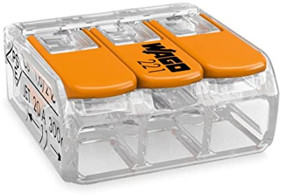 Wago Hebelverbindungsklemme 3 x 0,2-4mm², 10 Stück Packung, BLV221413
