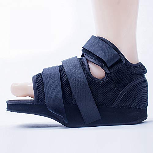 WCM Scarpe Decompressione Dell'avampiede, Scarpe da Passeggio Toe Square, Scarpe di Gesso Frattura, Mesh, Fissazione della Frattura Dell'avampiede, Leggero E Flessibile (Nero),XL