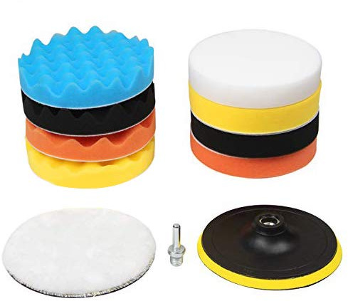 TDW Auto Polierschwamm, 11 Stück 150mm Auto Politur Set für Polieraufsatz Bohrmaschine - Polierschwamm Polierpads und Polierset für Poliermaschine Scheinwerfer Autopolieraufsatz Akkuschrauber (6 inch)