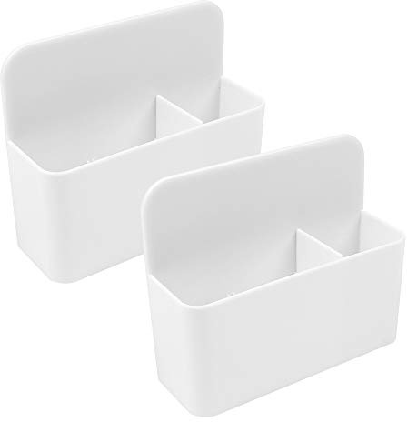 Huayue 2pcs Boîte De Rangement Magnétique, Porte-Stylo Magnétique Support De Crayons Magnétique Porte-Marqueur Magnétique Avec 2 Compartiments Pour Tableau Blanc Réfrigérateur