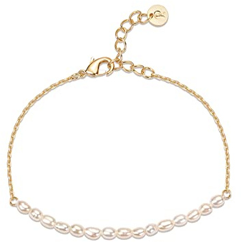 PAVOI 21C-B02 Freshwater Pearl Bracelet (Yellow Gold Plated)