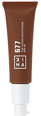3INA MAKEUP - The Tinted Moisturizer SPF30 677 - Dark brown BB Cream - Foundation with Hyaluronic Acid and SPF30 - Tinted Moisturiser for All Skin Tones - Vegan - Cruelty Free