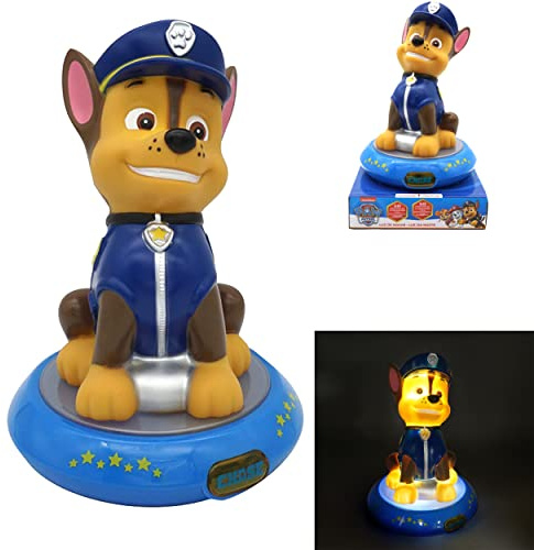 SRV Hub Paw Patrol Veilleuse LED 3D pour enfants – Lampe de table à piles pour chambre de garçons et filles, lampe de chevet de 21 cm pour chambre d'enfant, lampe de bureau douce et sûre, cadeau pour