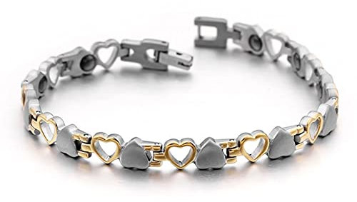 Aotiwe Armband Männer, Schmuck für Herren Liebe Magnetarmband Silber Gold B Edelstahl 205X7mm für Jubiläum