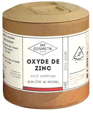 MY COSMETIK - Ossido di zinco - Attivo cosmetico riparatore - 100% ossido di zinco minerale - Pelle normale o sensibile - Prodotto in Francia - 50 g