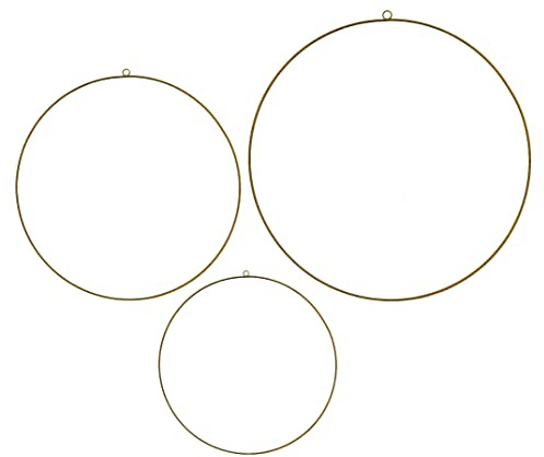 Spetebo Metall Deko Ringe 3er Set Gold - 50/40 / 30 cm - Eisenringe zum Aufhängen - Hoop Blumen Wand Hänge Kranz Weihnachten Hochzeit Geburtstag Dekoration