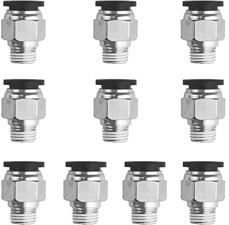 XINMEIWEN Confezione da 10 raccordi pneumatici da 1/4 NPT filettatura maschio 12 mm per collegare raccordi aria PC12-N2