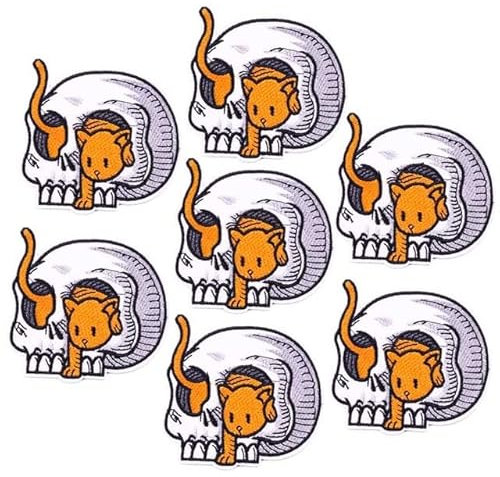10 STÜCKE Großhandel Cartoon Katze Applikation Tiere Gestickte Flecken Auf Kleidung Streifen Eisen Auf Flecken Für Kleidung Aufkleber-10 stücke