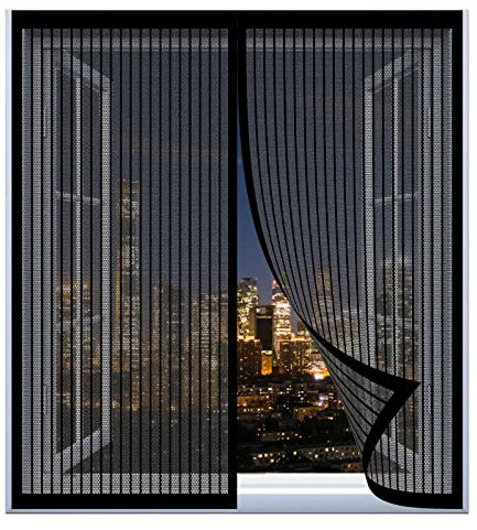Insektenschutztür Fliegenschutz 80 x 200 cm Fliegengitter Für Fenster Einfache Installation Auto Schließen Magnetvorhang Für Balkontür Terrassentür, Schwarz