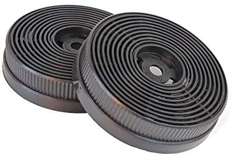 YUNA KAF14 Kohlefilter | Geruchsfilter Set (2 Stück) | für Dunstabzugshaube Wandhaube YUNA SIVA | Schwarz | Ø 108 mm
