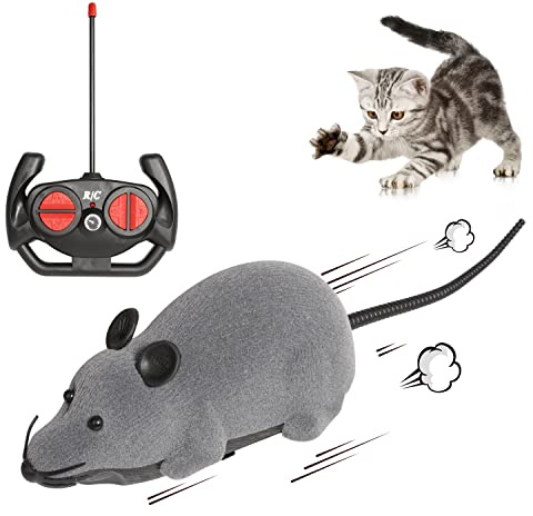 Jouet pour rat télécommandé – Souris sans fil – Jouet géant réaliste pour Halloween, Noël, anniversaire, cadeau amusant pour chat et chien