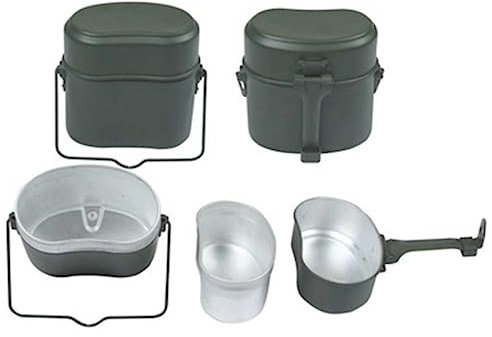 DEEDAV Camping Kochgeschirr 3 In 1 Outdoor Camping Lunch Box Geschirr Wandern Picknick Überleben Mittagessen Topf Schüssel Tragbare Kochgeschirr Set Wandern Trekking