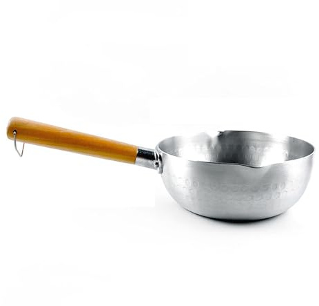 Mini Pot Chauffe-lait, Revêtement Antiadhésif, Manche en Bois, Aluminium, Transfert de Chaleur Uniforme, Multifonctionnel, Idéal pour un Usage Domestique et Commercial (24 cm /