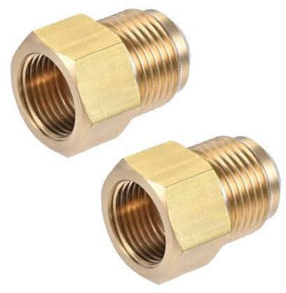 TOP-VIGOR Messingrohrverschraubung, 5/8 SAE Flare männlich, 1/2 SAE-Buchse, gerader Schlauchadapter für Klimaanlage und Kühlung, 2 Stück