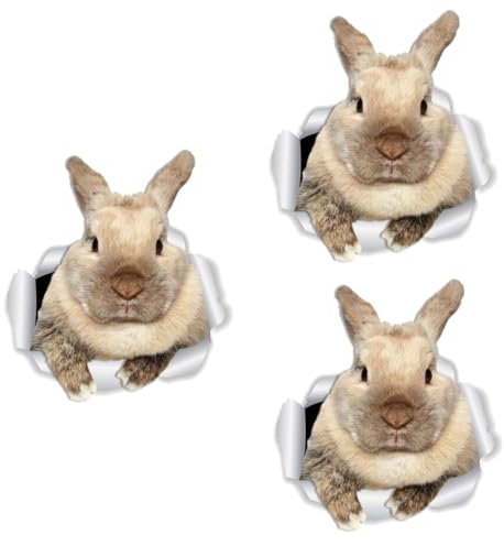 Abaodam 3blätter Wandtattoo Bunny Muster Abnehmbarer Realistischer Wandaufkleber Für Kinderzimmer Und Schlafzimmer Kreative Wanddekoration Für Zuhause