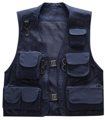 Ärmellose Weste Herren Sommer Anglerweste Outdoor Leichte Schnelltrocknend Atmungsaktive Vest Jagdweste Arbeitsweste Reporterwesten Camping Sommerweste Mit Vielen Taschen