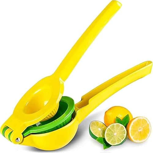 CHEFZOCO Exprimidor De Limón, Exprimidor manual de cítricos, Apto para limones y limas, Prensador de limones, Accesorio cocina de mano, exprimidor jugo de limón, Aleación de aluminio, 22 cm longitud