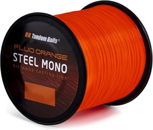 Tandem Baits Steel Mono Fluo Angelschnur für Angelrute | Angelzubehör für Karpfenrute | Nylonschnur zum Große-Fische-Angeln | Karpfenzubehör für Profis & Hobby-Angler