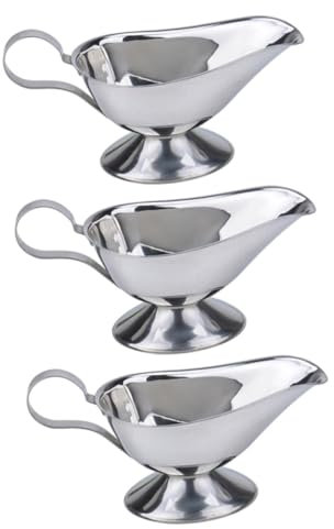 ANDRESLAD 3 Stück 5oz Sauciere Edelstahl Sauciere S-griff Zum Ausgießen Von Soße in Der Küche
