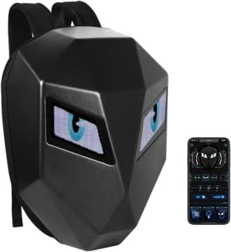 Culnflun Zaino Rigido Moto 3D, Display LED Dinamico App, Supporto per Animazione Testo/Immagine/Gif Programmabile, Impermeabile, Zaino per Computer Portatile