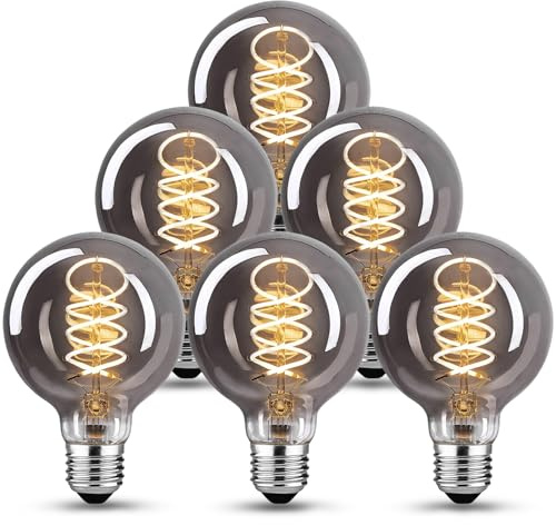 KANQIAO Lampadina Edison Vintage E27 LED Dimmerabile 4 W Retro Lampada LED Bianco Caldo 2700K, Ideale per la nostalgia e l'illuminazione retrò in casa Café Bar