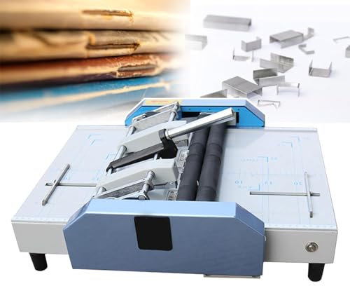 JJENXYYDS Agrafeuse électrique de Livres en Papier, Machine de Reliure de livrets Automatique, agrafeuse électrique de Papier A3/A4, plieuse - 5 Positions de Clous, pour agrafes 24/6