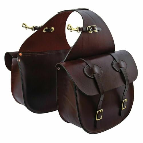 EQUIEMPRESS Western Satteltasche aus Leder für Pferde | Reitspaß, Wanderritt, geeignet für Reiten und Fassrennen | Satteltasche mit verstellbarem Riemen, Größe: 10x10x3 AZ-04