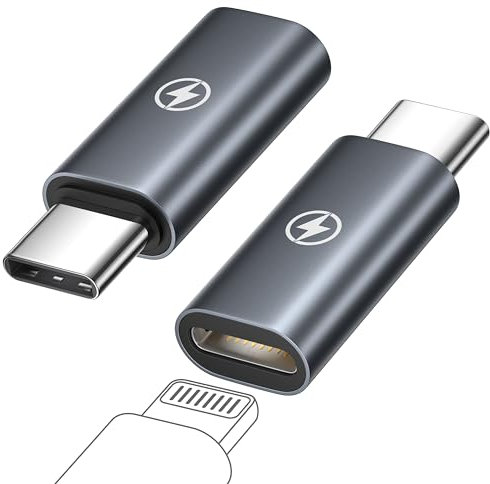Lightning to USB C Adapter (2Pack), Lightning Female to USB C Male adapter 60W Fast Charging iPhone to USB c Adapter for iPhone 17 16 15 Pro Max/Plus, Samsung Galaxy S25 S24 S23, iPadPro/Air, MacBook