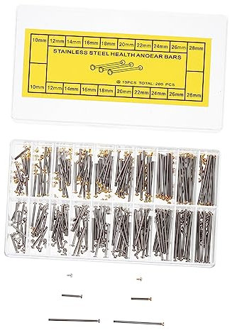 minkissy Goupilles à Vis De Montre en Acier Inoxydable Épingle De Montre Portable Accessoire De Réparation Horlogère pour Bracelet Réparation Horlogers 1,3 Mm Argenté-Or