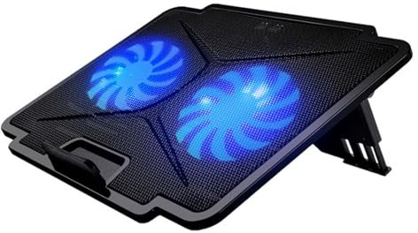 Almohadilla de refrigeración LED para laptop, enfriadores de laptop, soporte de refrigeración con ventilador de refrigeración silencioso, 2 puertos USB para laptop