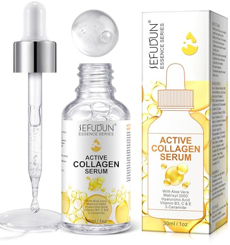 Sérum de collagène pour le visage - Lift, Firm & Smooth Fine Lines │Sérum de collagène Deeply Hydrate & Rejuvenate │Nourrit, éclaircit et répare efficacement votre peau │Sérum de collagène avec
