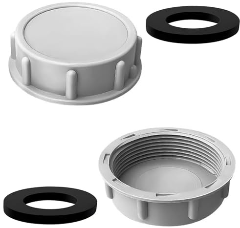 QZKJQDD 2 Pack 54mm Plastic Pipe End Caps, Sink Blanking Cap, Kitchen Sink Waste Pipe Blanking Cap, for Kitchen/Bath/Laundry Waste Pipes, Leak-Proof Drain Seal